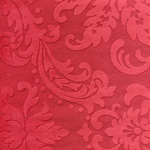 Látka s florálním ornamentem BD43 vínově červená